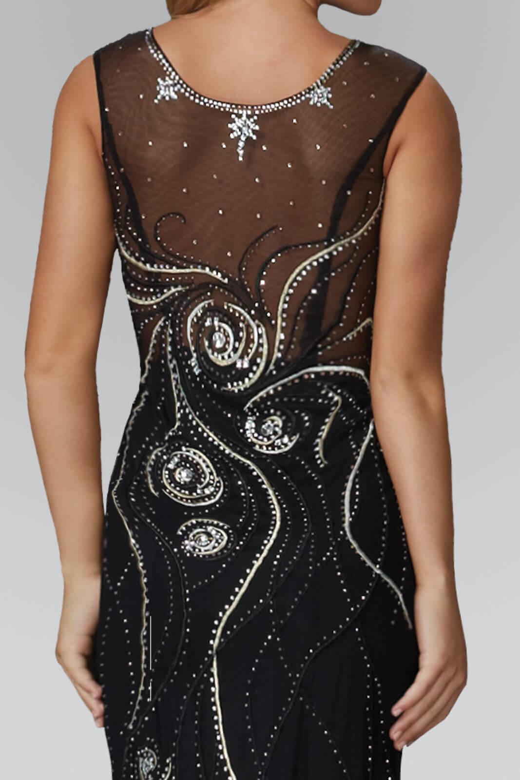 slim fit dress slacks GLS Prom Long Sequins Dress Mermaid Evening Gown - Nude - Sleeveless Bateau Neckline