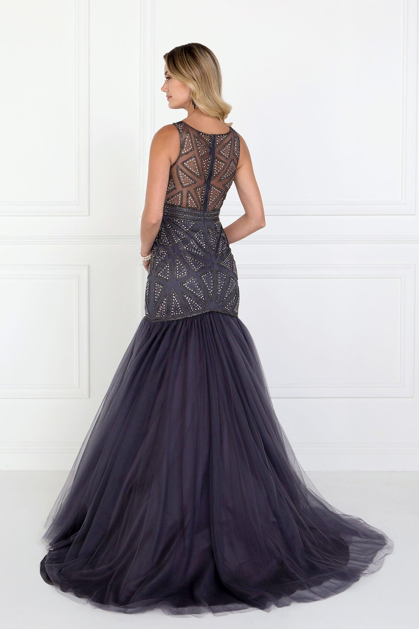 Prom Long Sequins Fitted Homecoming Trumpet Gown - The Dress Outlet Elizabeth K