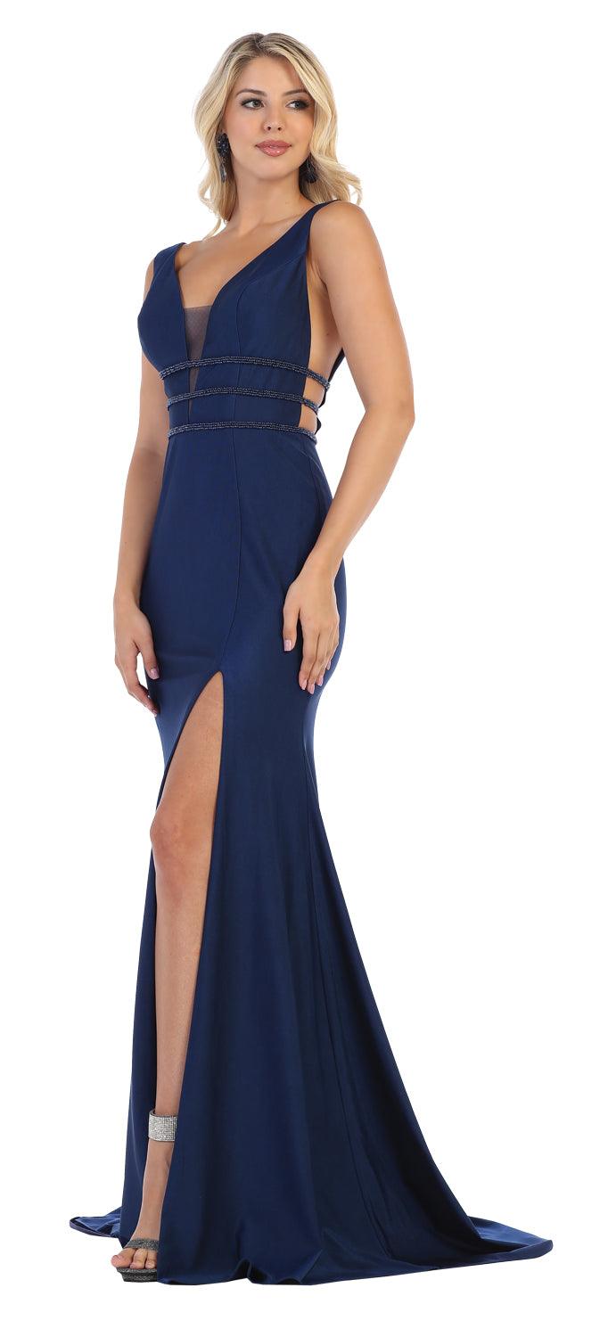 Prom Long Sexy Dress Evening Open Back - The Dress Outlet May Queen