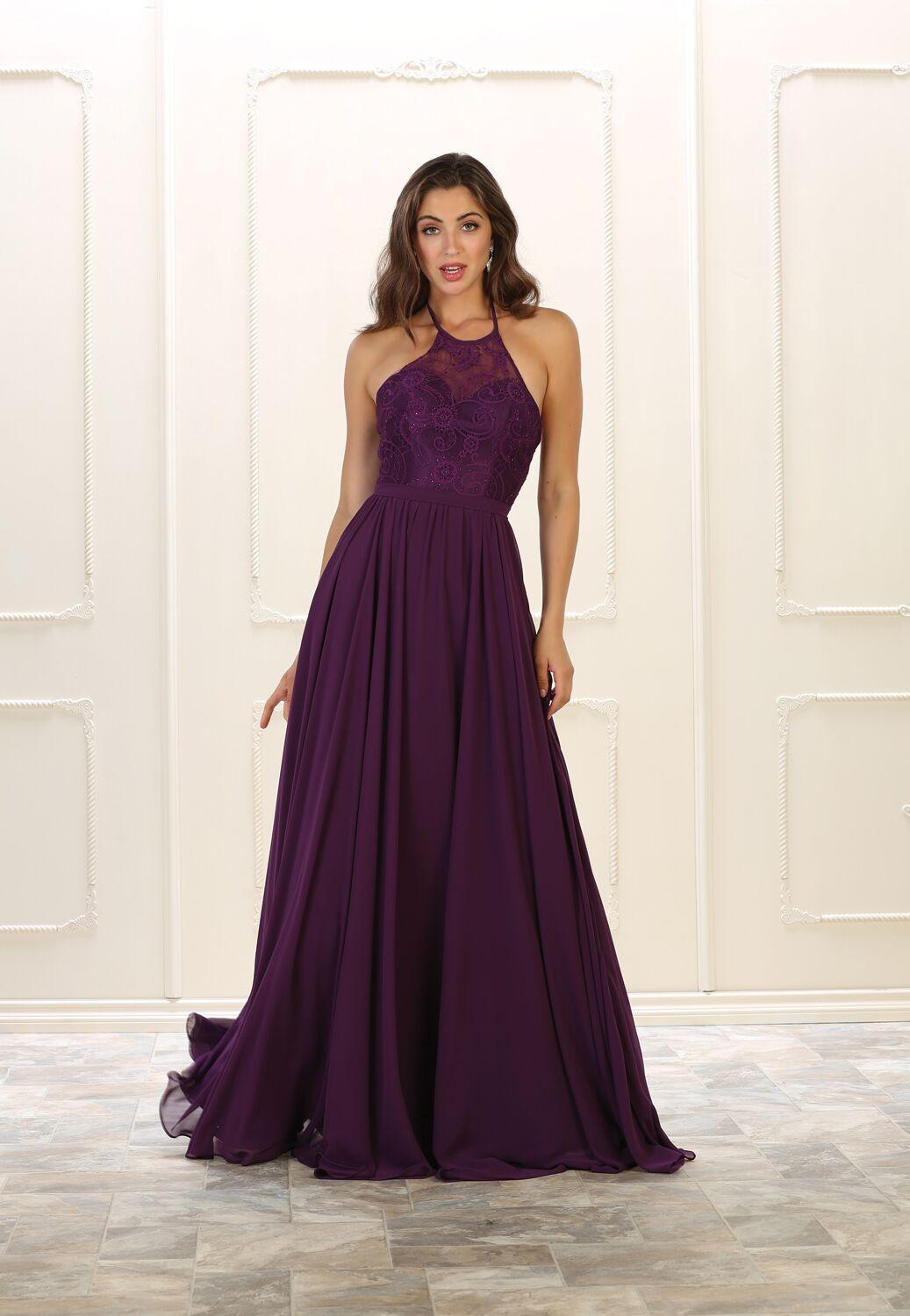 Prom Long Simple Bridesmaids Formal Dress - The Dress Outlet May Queen