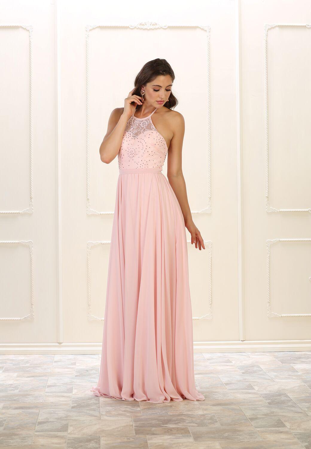 Prom Long Simple Bridesmaids Formal Dress - The Dress Outlet May Queen