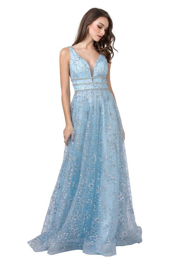 Prom Long Sleeveless Evening Sequins Dress - The Dress Outlet