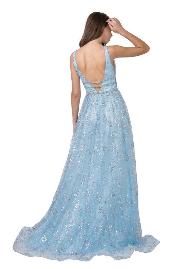 Prom Long Sleeveless Evening Sequins Dress