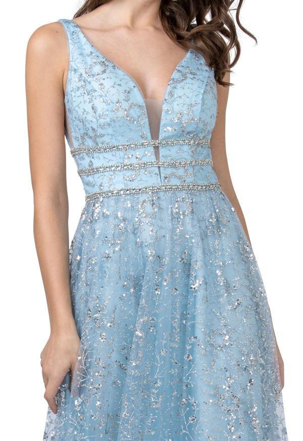 Prom Long Sleeveless Evening Sequins Dress