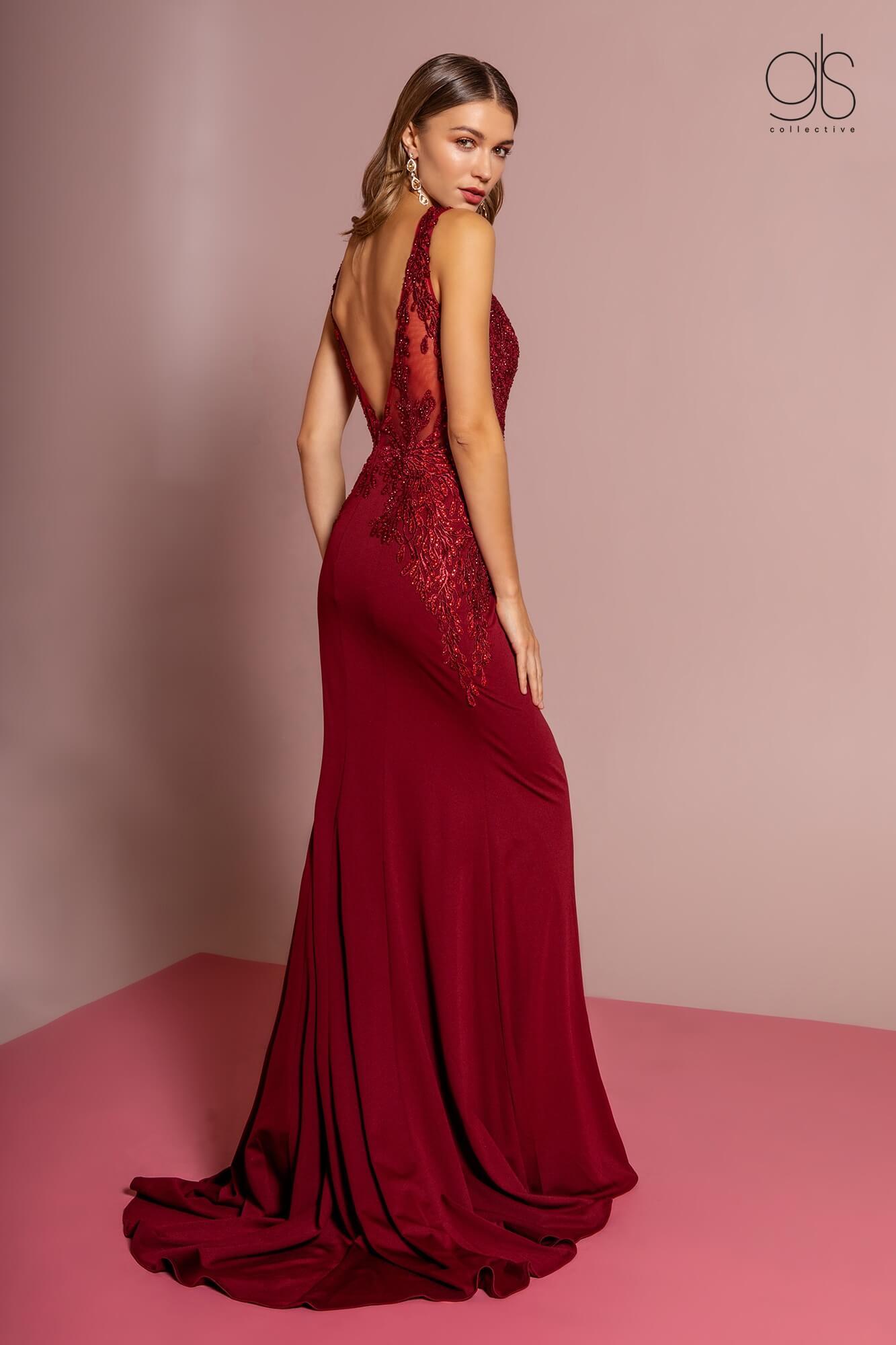 Prom Long Sleeveless V-Neck Evening Formal Dress
