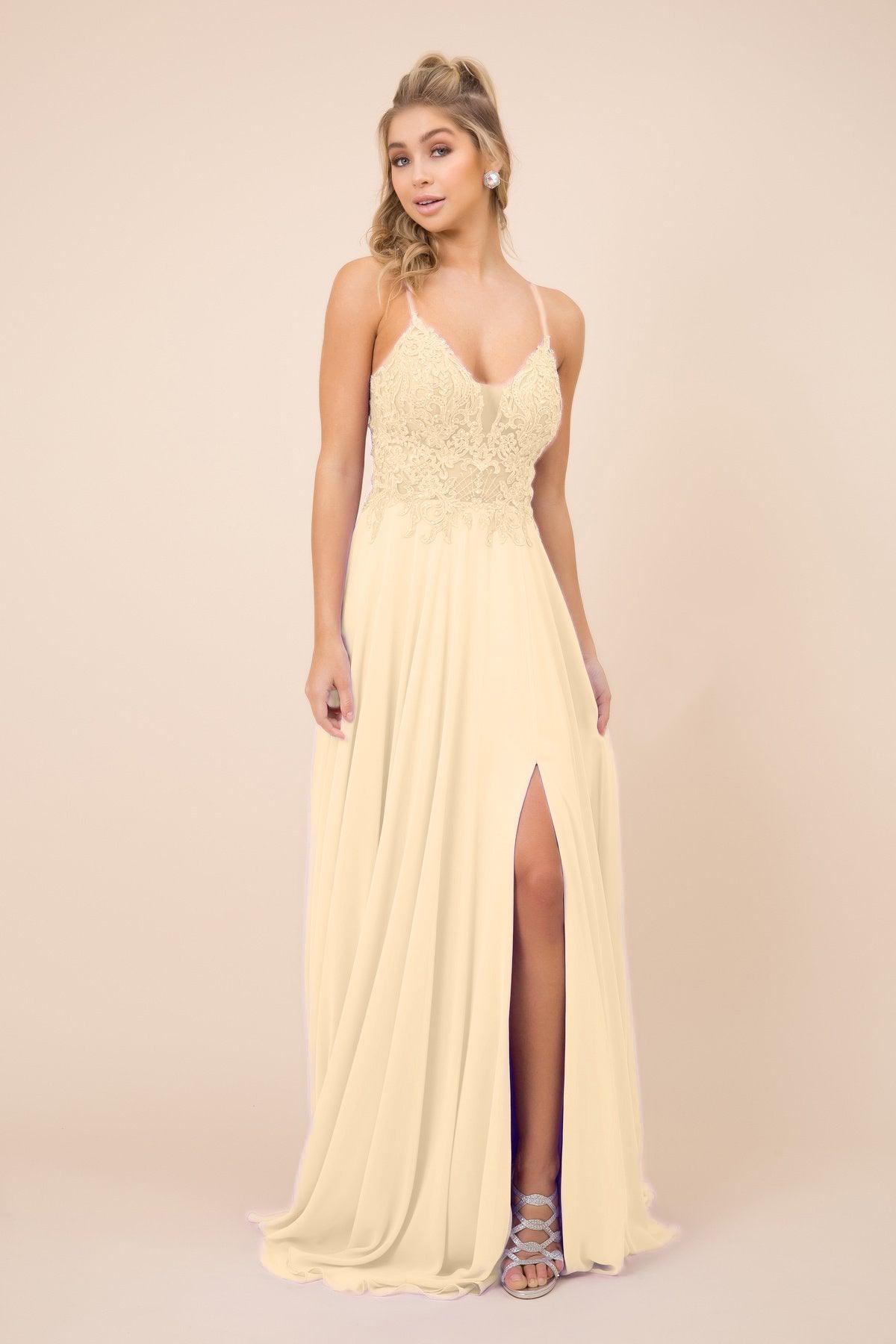 Long Spaghetti Strap Formal Evening Prom Dress