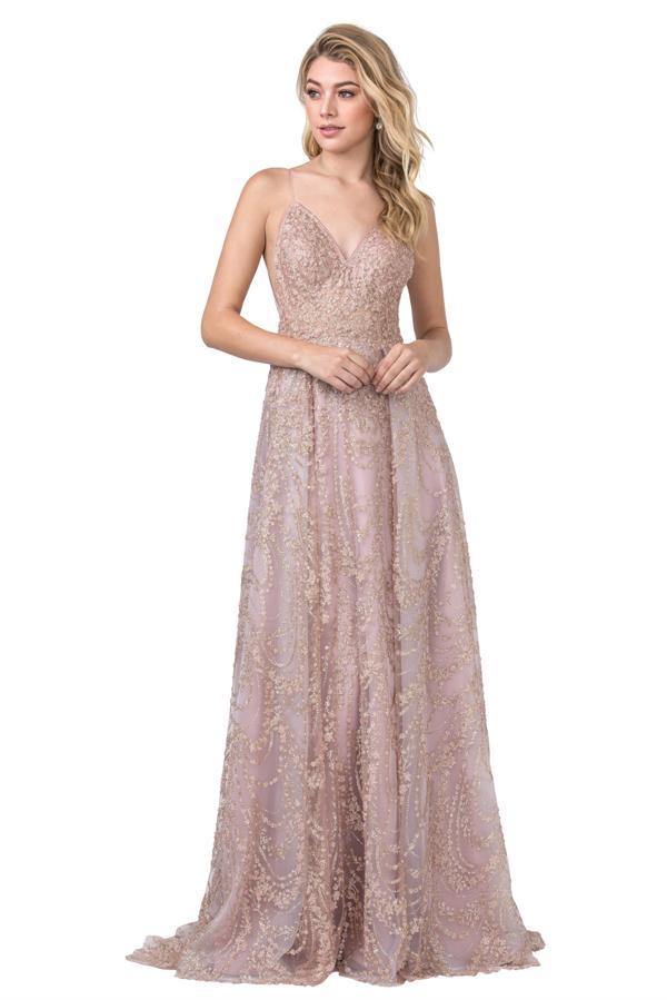 Prom Long Spaghetti Straps Formal Lace Dress
