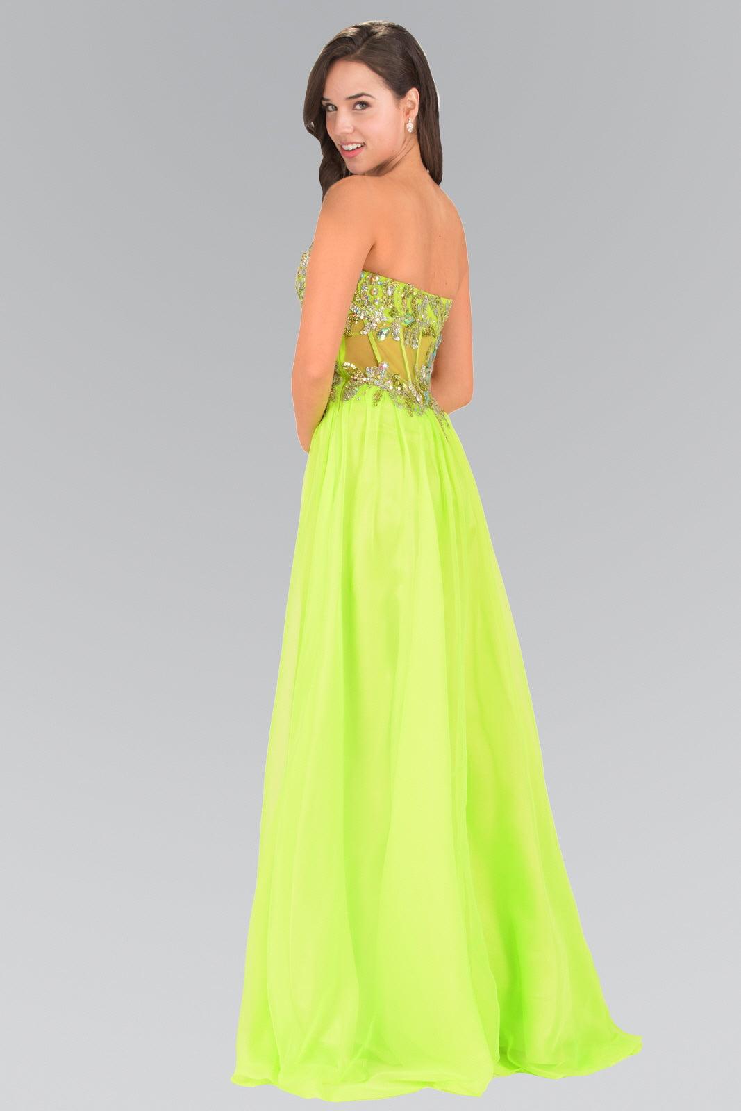 Prom Long Strapless Chiffon Dress Evening Gown