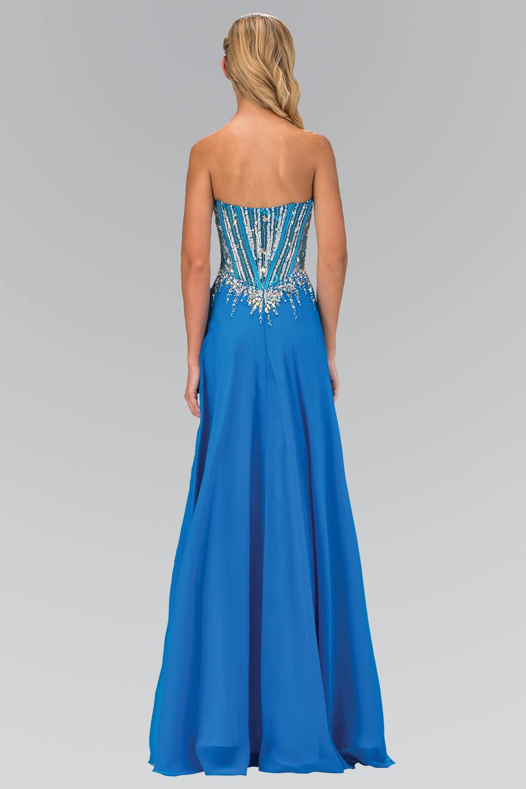 Prom Long Strapless Chiffon Formal Dress - The Dress Outlet Elizabeth K
