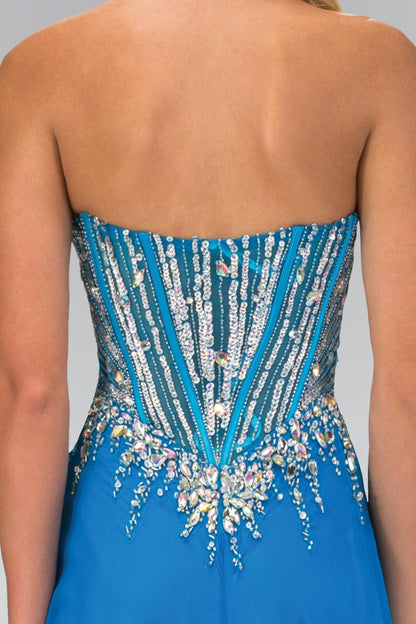 Prom Long Strapless Chiffon Formal Dress - The Dress Outlet Elizabeth K
