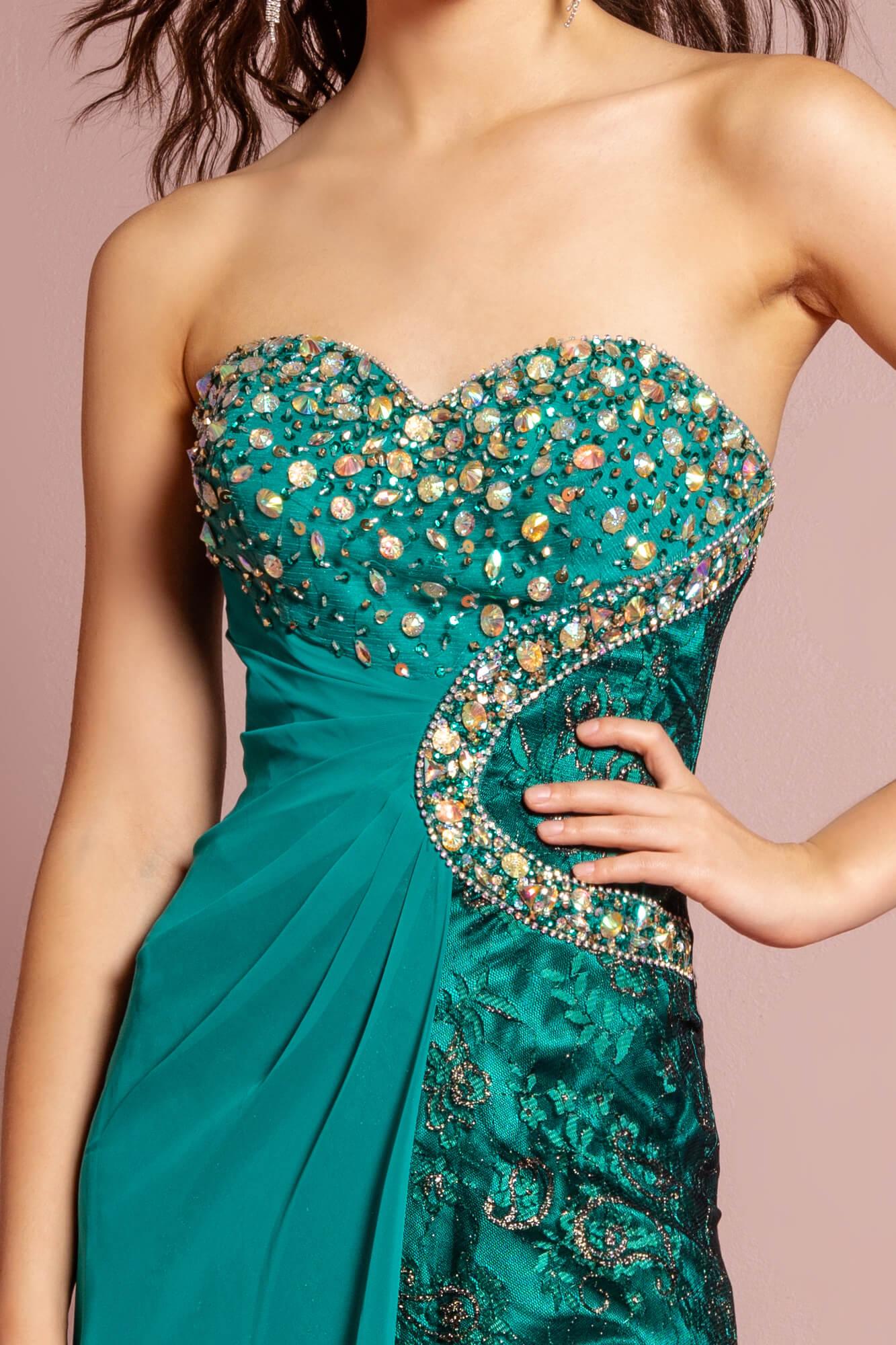 Green Prom Long Strapless Sweetheart Formal Evening Dress | DressOutlet ...