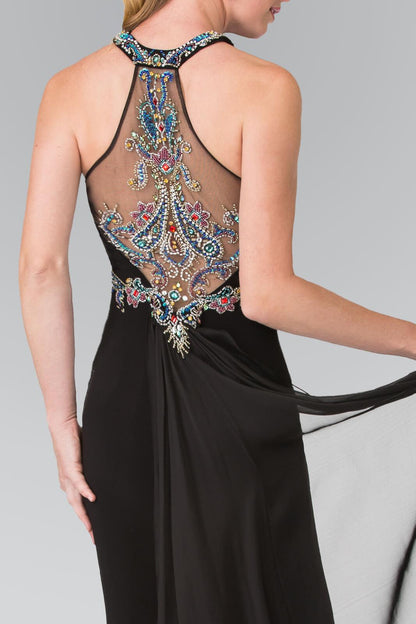 Prom Long Train Chiffon Evening Dress - The Dress Outlet Elizabeth K