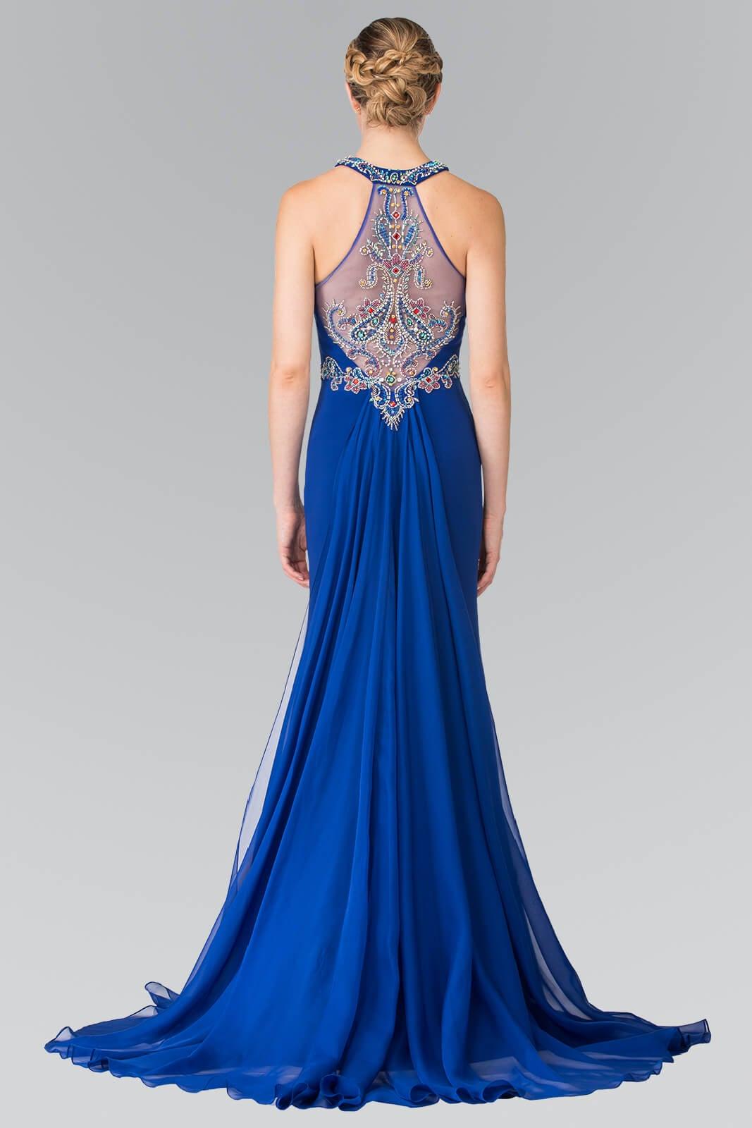 Prom Long Train Chiffon Evening Dress