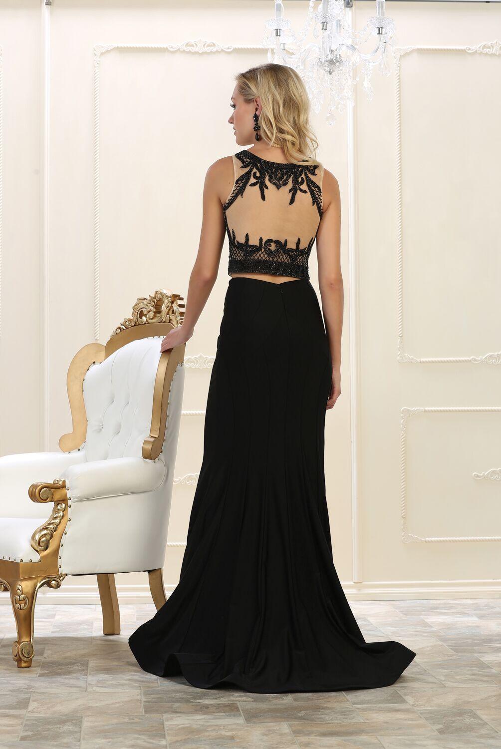 Prom Long Two Piece Set Sexy Dress Formal Gown - The Dress Outlet May Queen