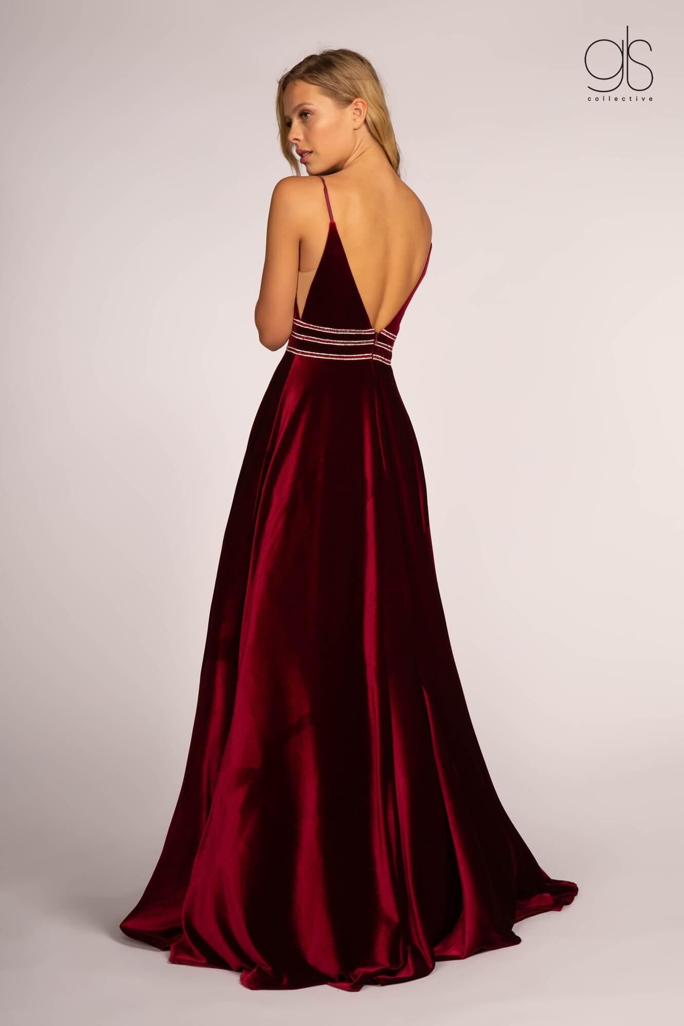 Prom Long Velvet Evening Dress Formal Ball Gown - The Dress Outlet Elizabeth K