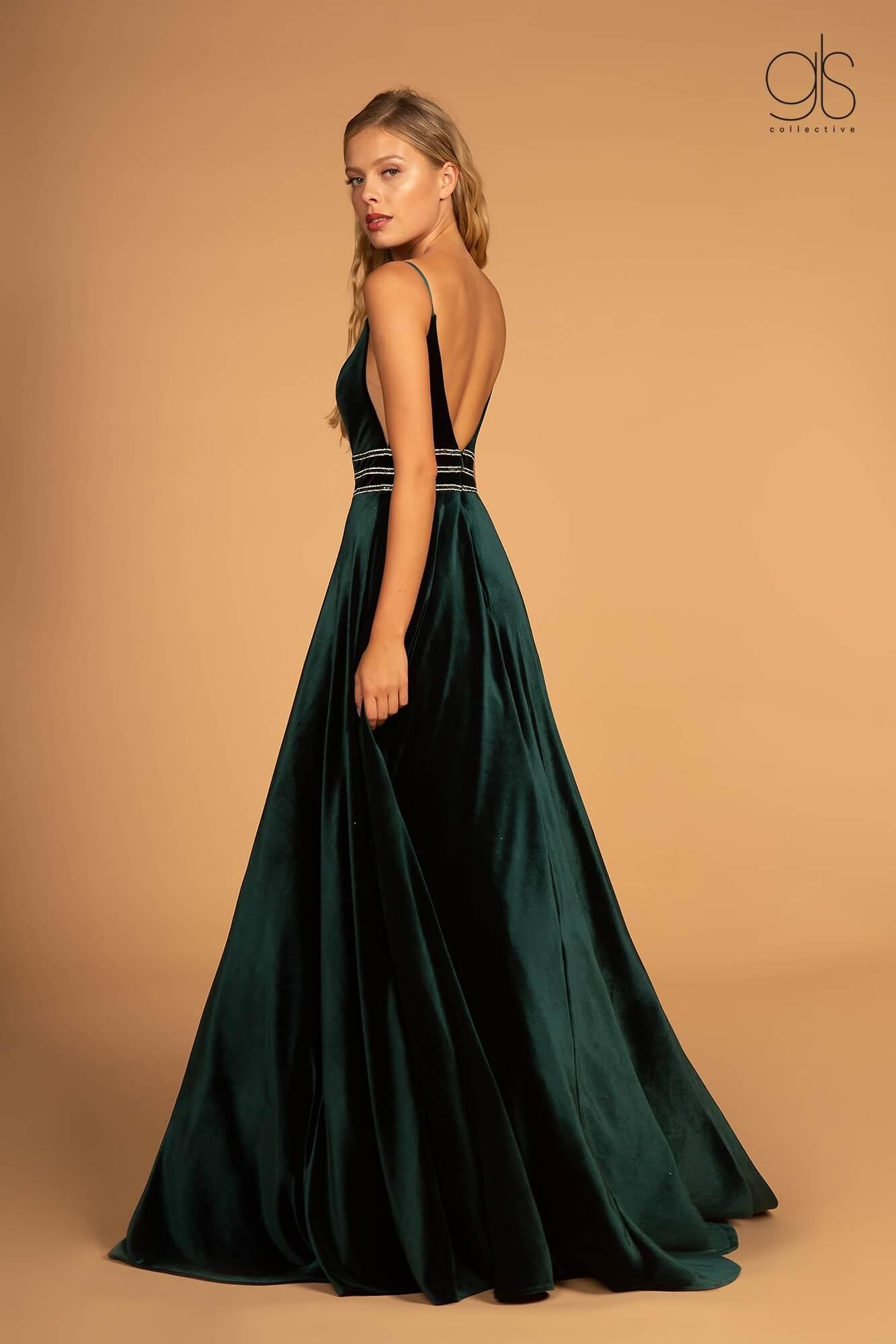 Prom Long Velvet Evening Dress Formal Ball Gown - The Dress Outlet Elizabeth K