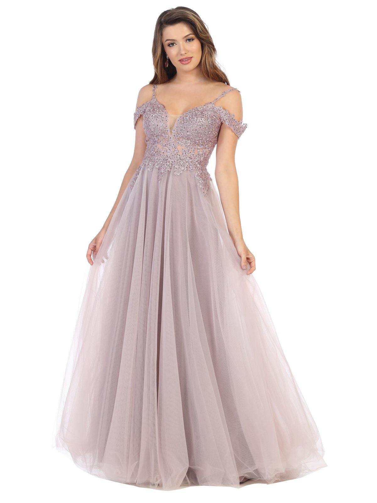 Prom Plus Size Homecoming Off Shoulder Long Dress - The Dress Outlet May Queen