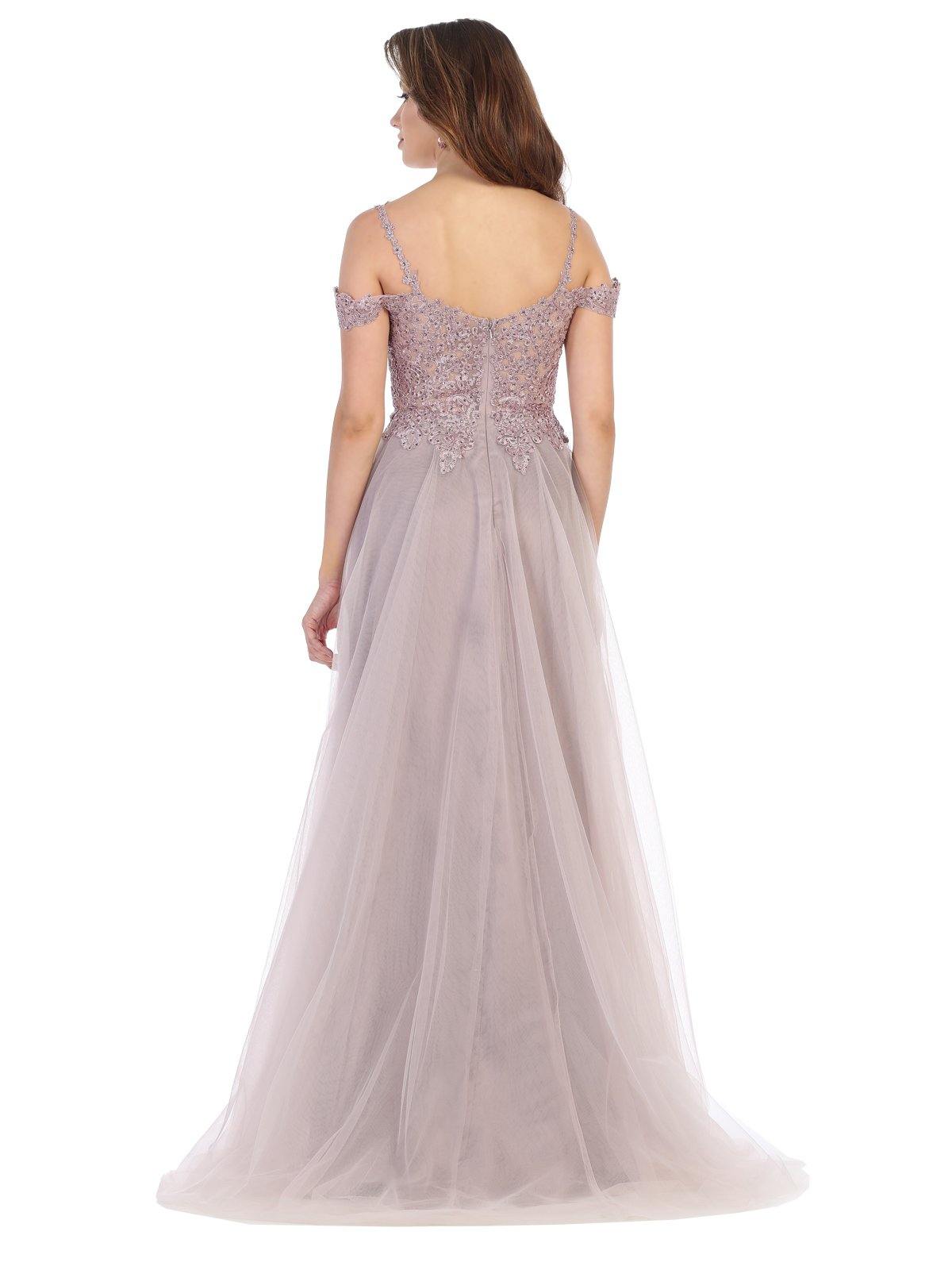 Prom Plus Size Homecoming Off Shoulder Long Dress - The Dress Outlet May Queen
