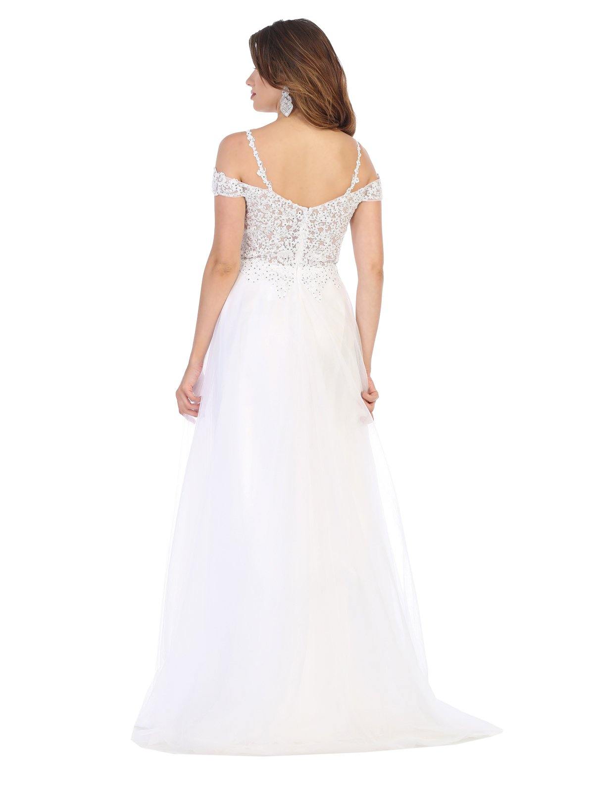 Prom Plus Size Homecoming Off Shoulder Long Dress - The Dress Outlet May Queen