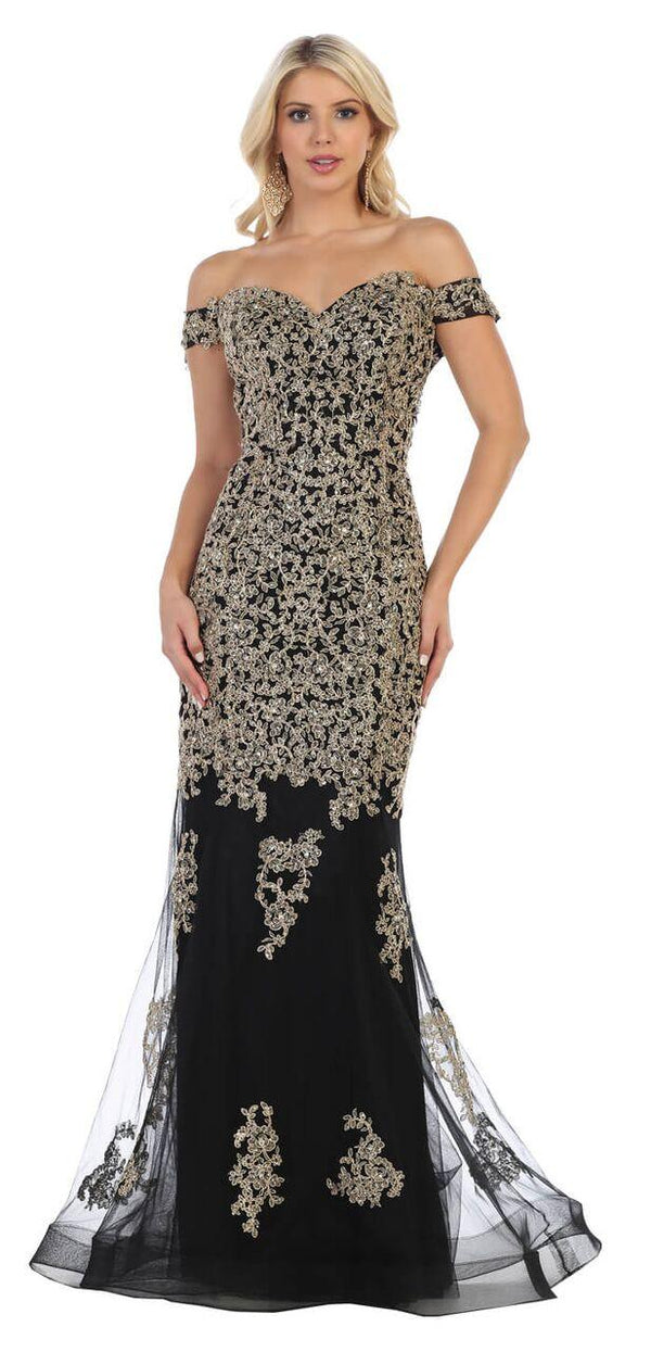 Prom Plus Size Long Formal Off Shoulder Evening Dress