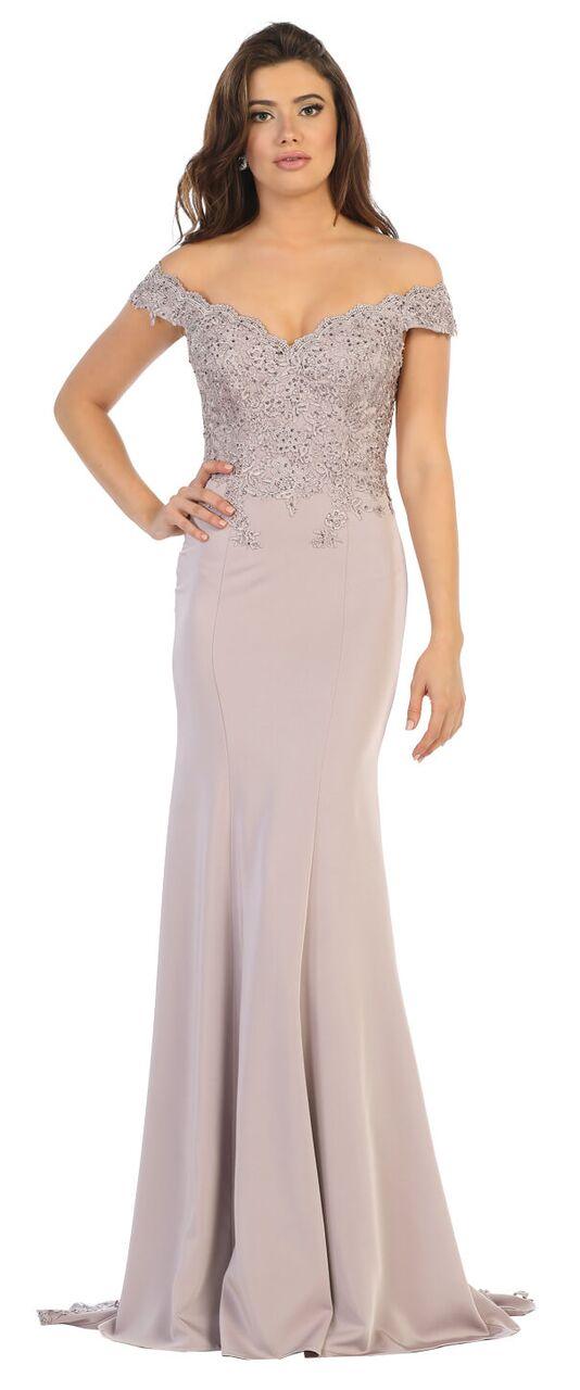 Prom Plus Size Off the Shoulder Long Formal Dress - The Dress Outlet May Queen