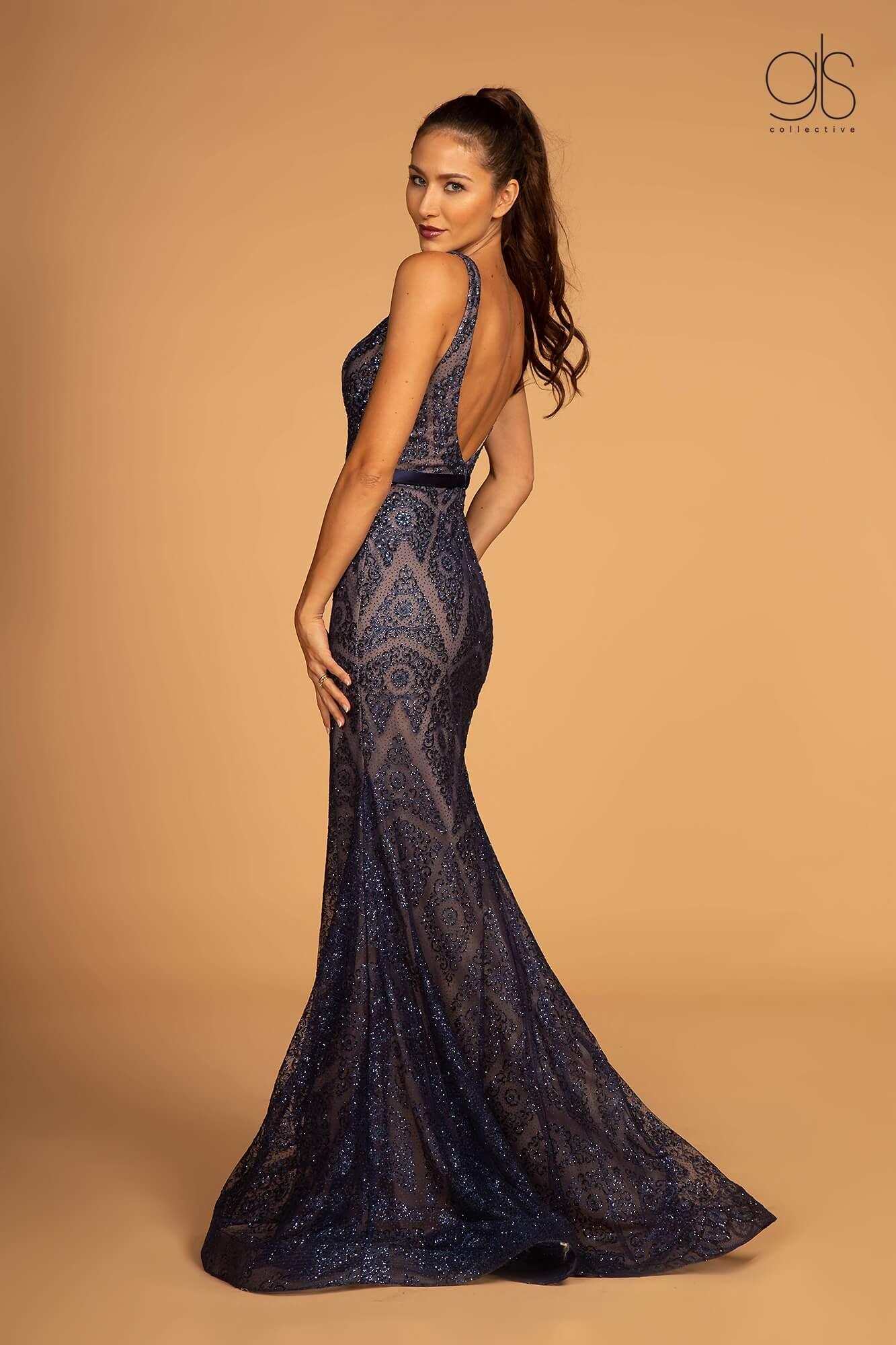 Prom Sexy Fitted Beaded Evening Long Dress - The Dress Outlet Elizabeth K