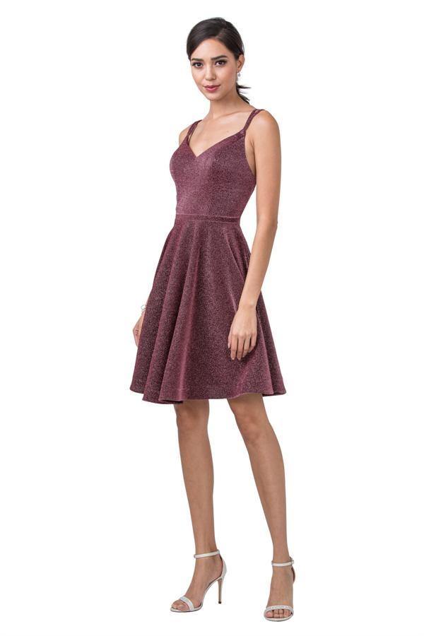 Prom Short Glitter Knit Homecoming Cocktail Dress