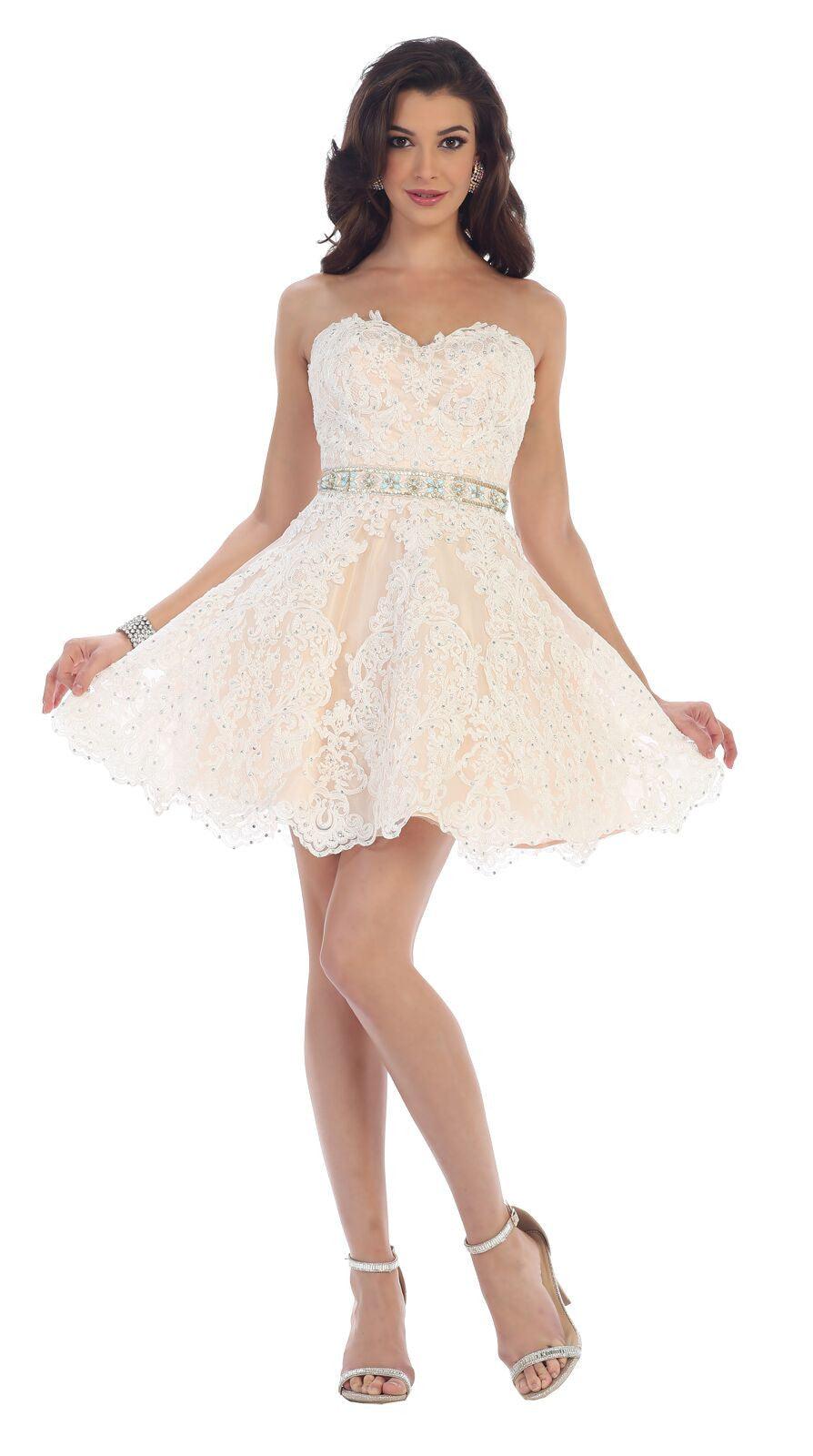 Prom Short Homecoming Dresses Cocktail Party - The Dress Outlet May Queen