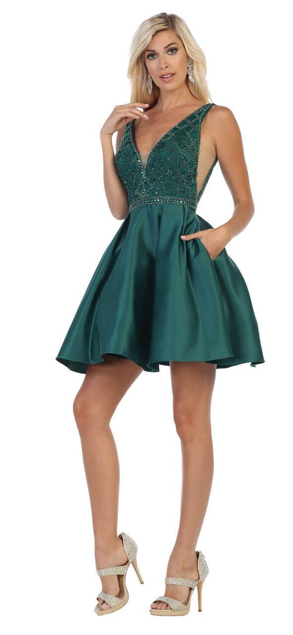 Prom Short Plus Size Cocktail Party Dress - The Dress Outlet May Queen