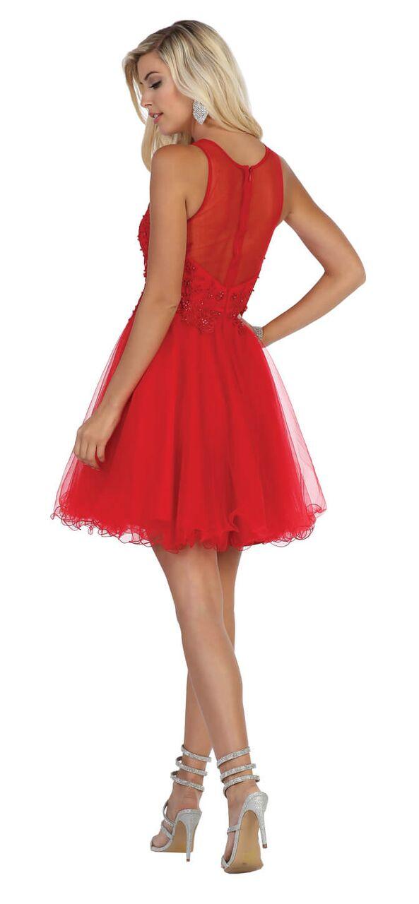 Prom Short Sleeveless Cocktail Party Dress Homecoming - The Dress Outlet May Queen