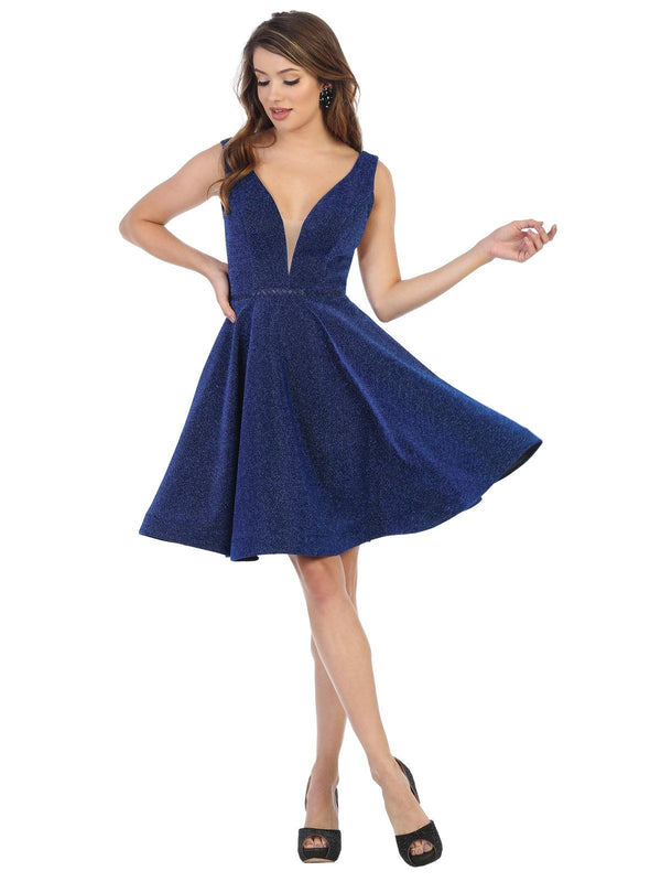 Prom Short Sleeveless Homecoming Glitter Party Dress