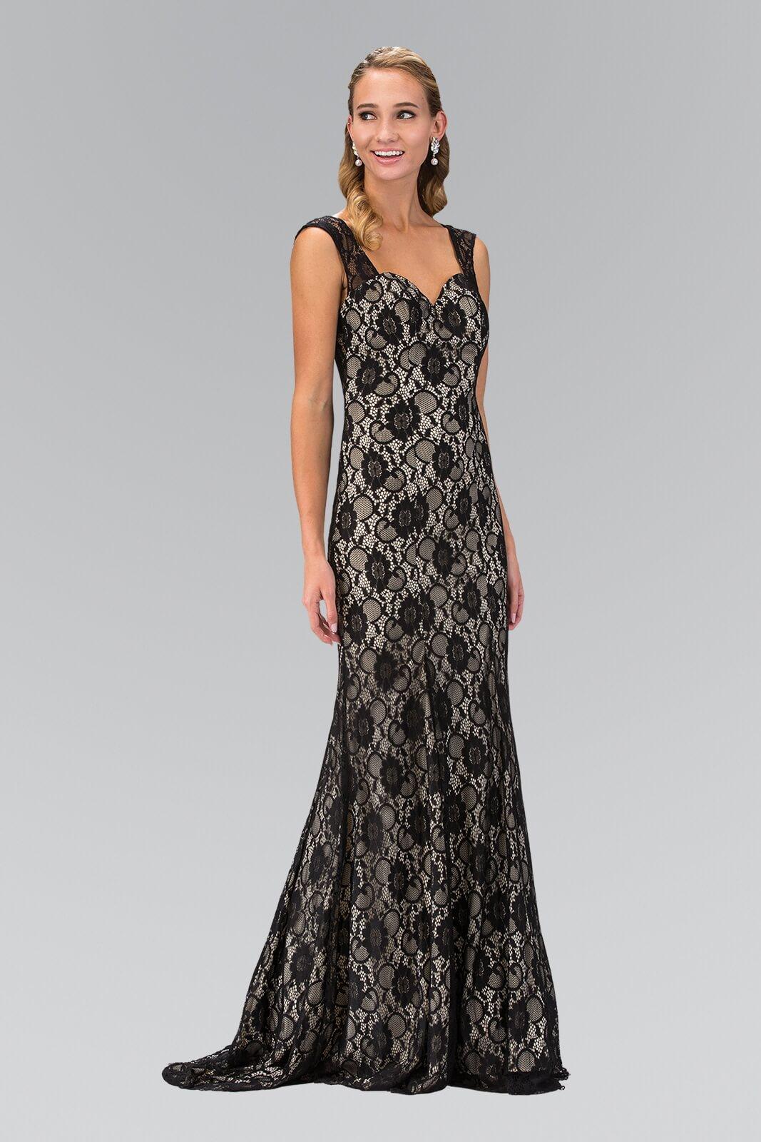 Prom Sleeveless Long Formal Evening Lace Dress - The Dress Outlet Elizabeth K