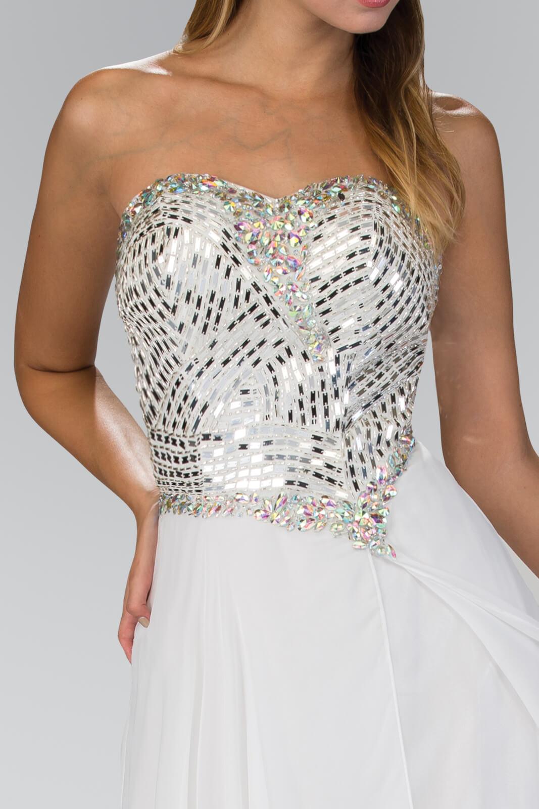 Prom Strapless Chiffon Long Dress Evening Gown - The Dress Outlet Elizabeth K