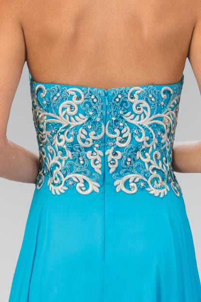 Prom Strapless Sweetheart Chiffon Evening Long Gown - The Dress Outlet Elizabeth K
