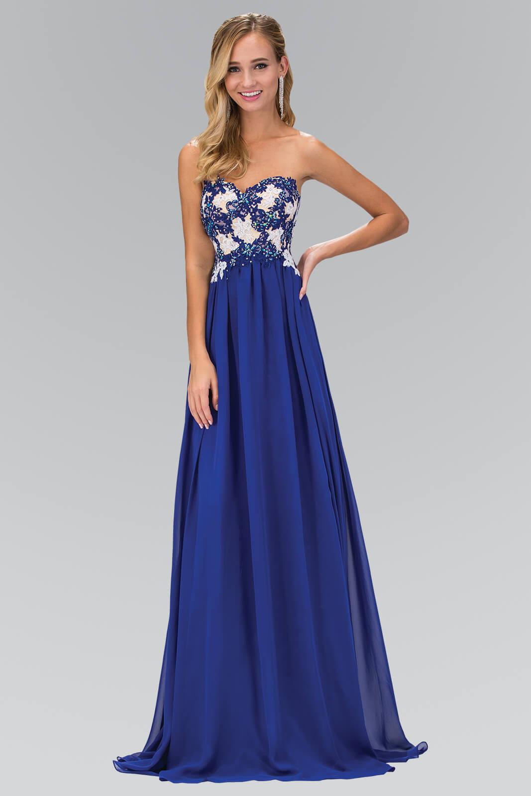 GLS Royal Blue Strapless Sweetheart Chiffon Long Formal Dress - XS - Perfect for Prom and Special Occasions GLS Royal Blue Strapless Sweetheart Chiffon Long Formal Dress - XS - Perfect for Prom and Special Occasions