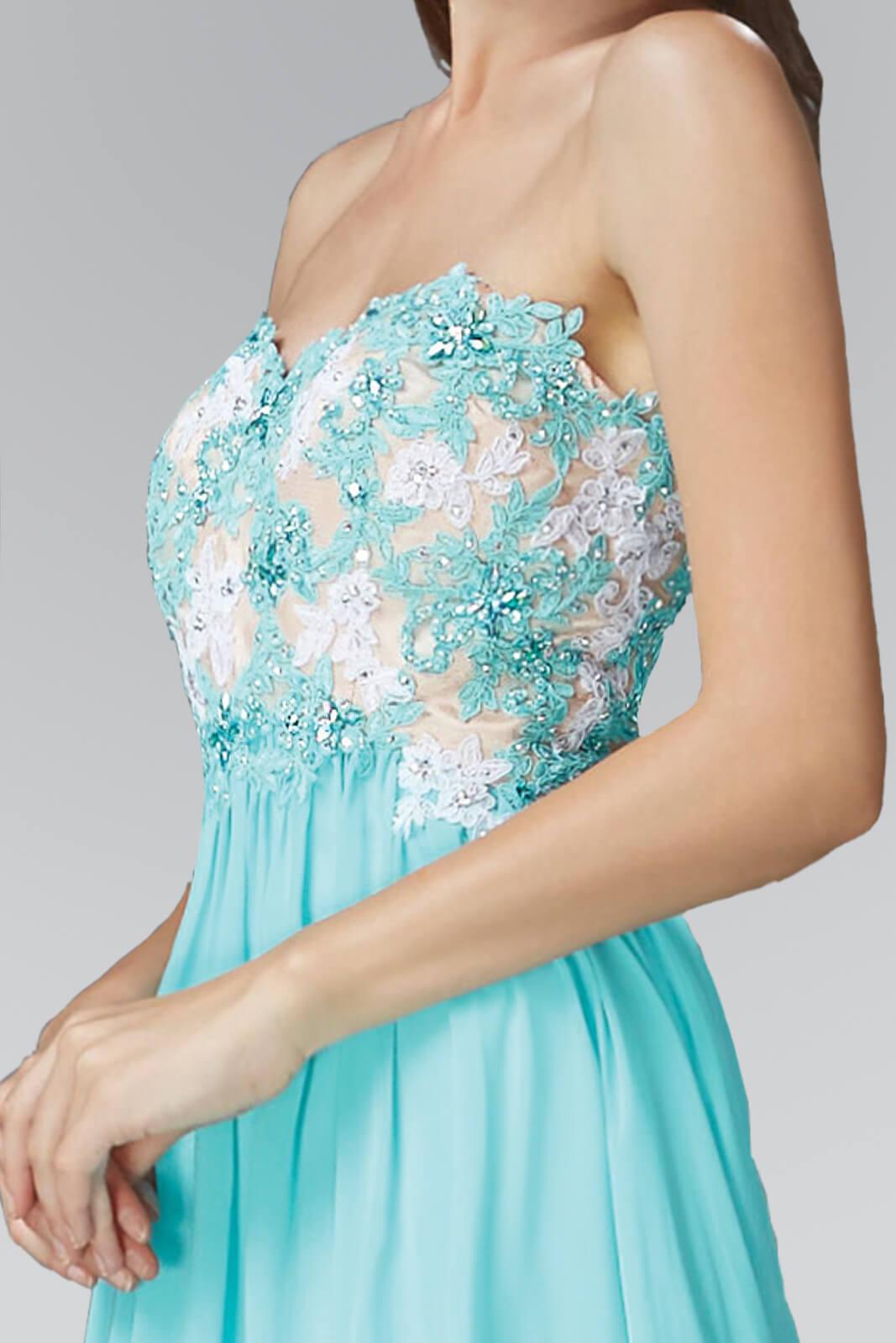 White Prom Strapless Sweetheart Chiffon Long Formal Dress