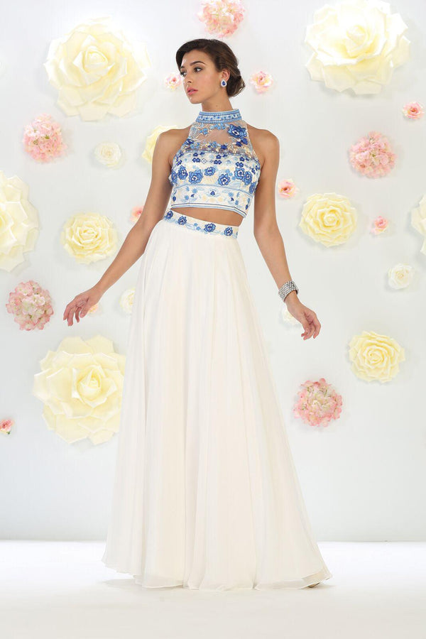 Prom Two Piece Set Formal Dress Long Gown