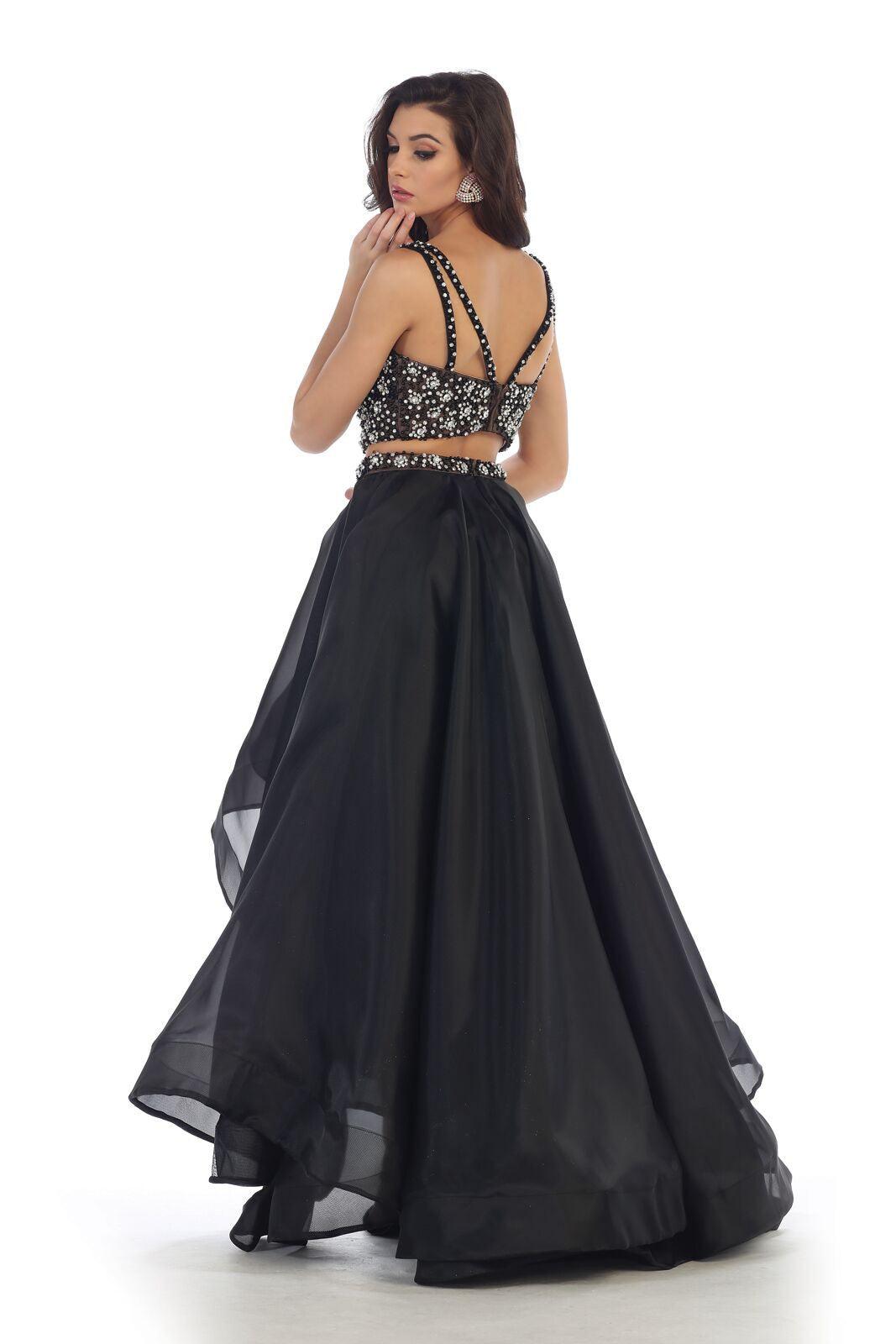 Prom Two Piece Set Homecoming Formal High Low Dress - The Dress Outlet May Queen