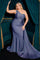 Plus Size Dresses Plus Size Fitted Long Formal Dress Smoky Blue 
