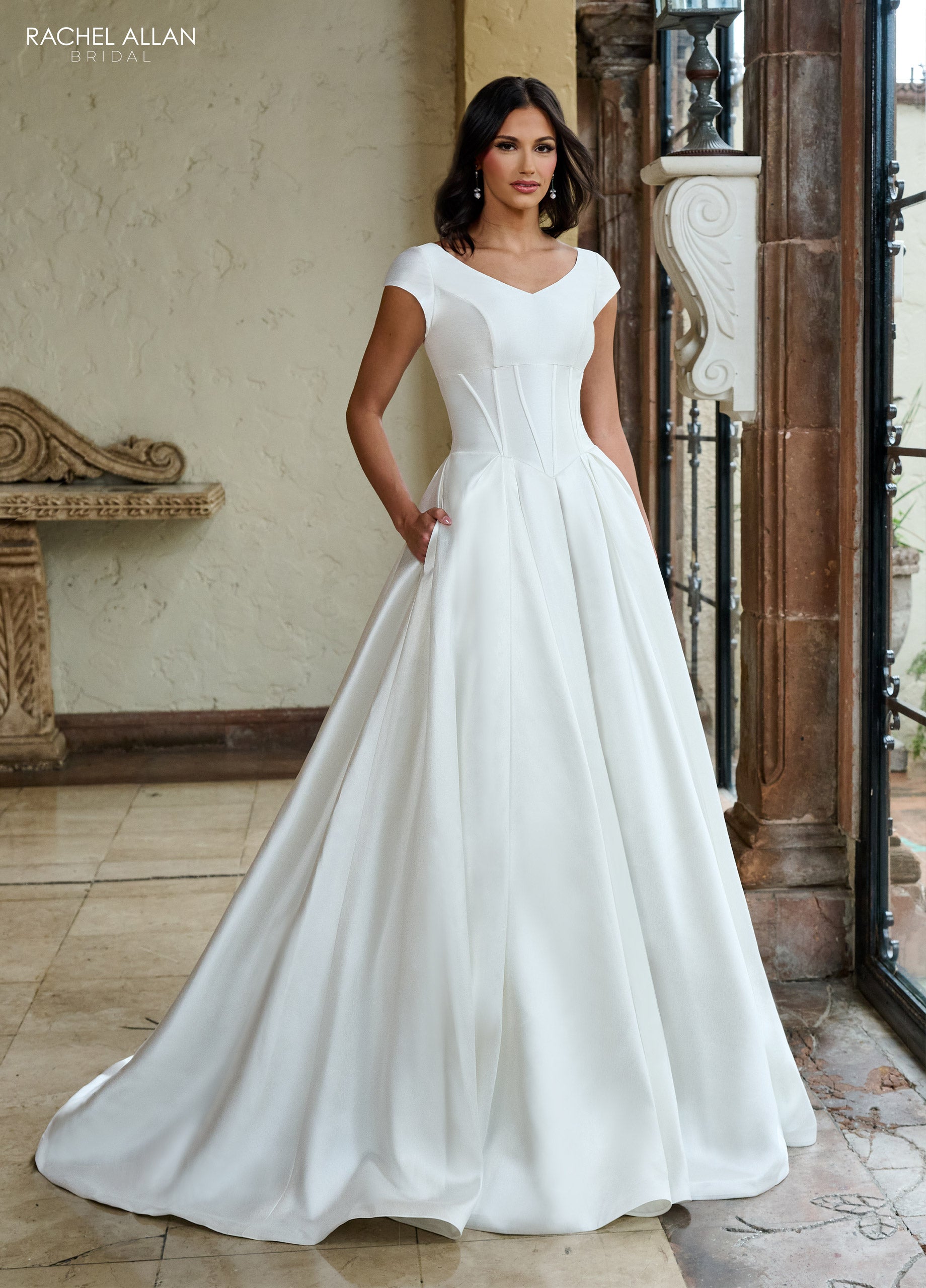 Rachel Allan RB7000 Long Bridal Gown Fitted Wedding Dress