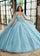 Long Glitter Ball Gown Cape Only Light Blue