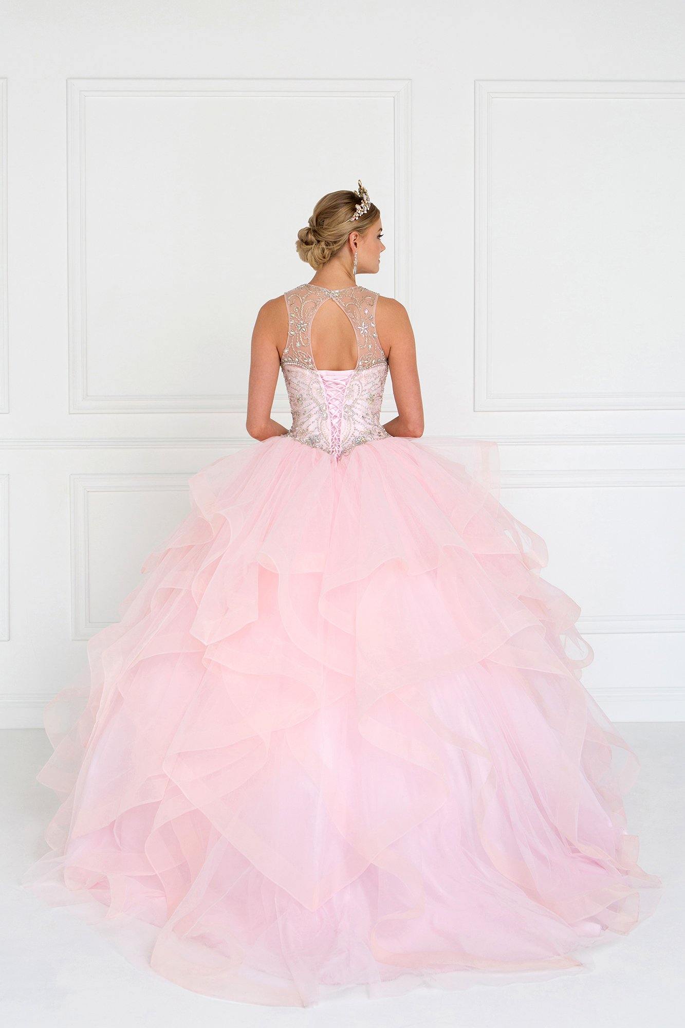 Quinceanera Cut-Out Back Ball Gown Dress with Bolero
