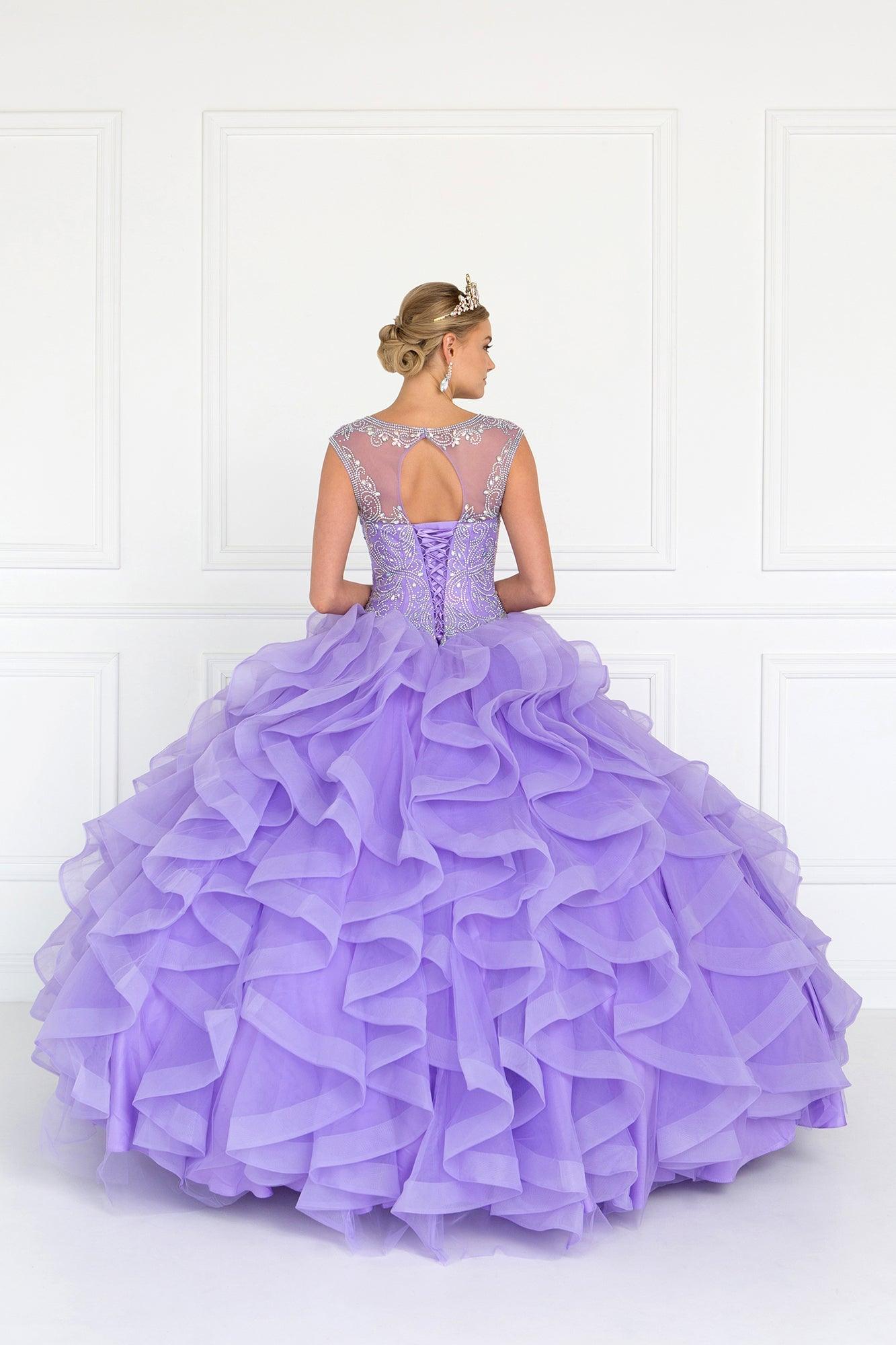 Quinceanera Cut-Out Back Ball Gown Dress with Bolero - The Dress Outlet