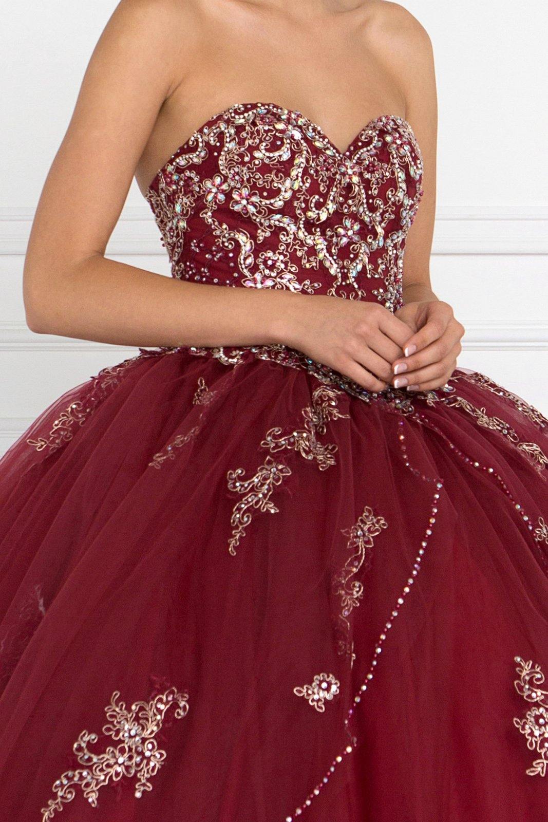 Quinceanera Embellished Tulle Quinceanera Dress with Bolero - The Dress Outlet Elizabeth K