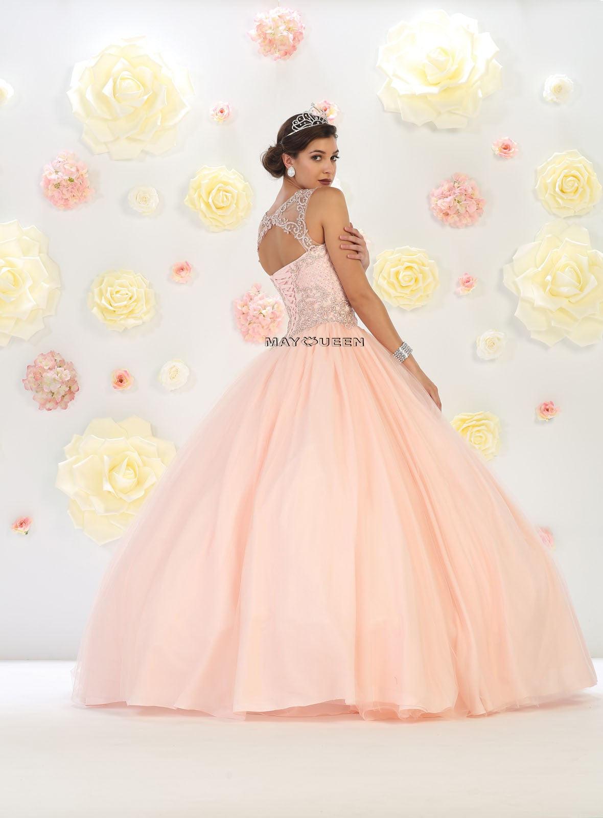 Quinceanera Long Ball Gown Formal Dress Sweet 16 - The Dress Outlet May Queen