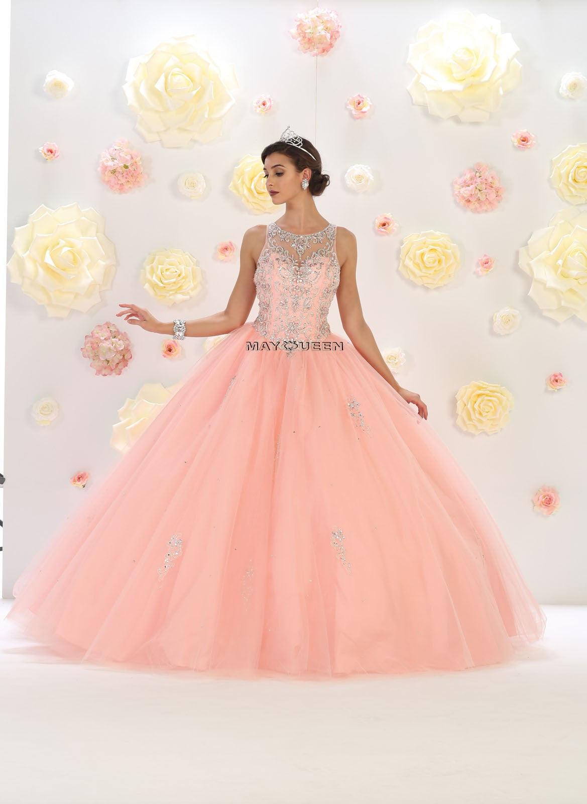 Quinceanera Long Ball Gown Formal Sweet 16 - The Dress Outlet May Queen