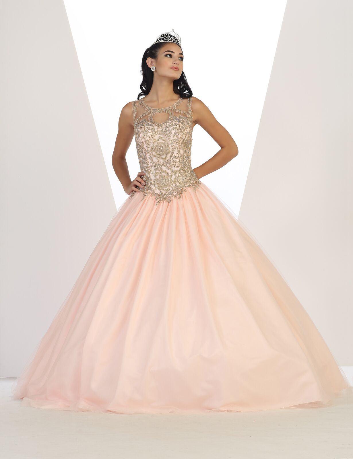 Quinceanera Long Prom Dress Quinceanera Ball Gown - The Dress Outlet May Queen