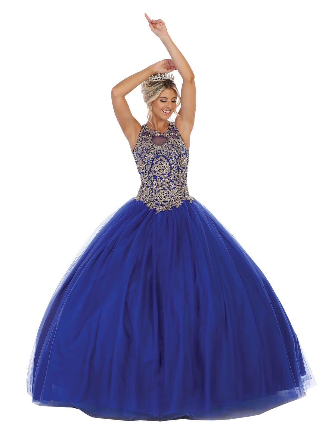 Quinceanera Long Prom Dress Quinceanera Ball Gown - The Dress Outlet May Queen
