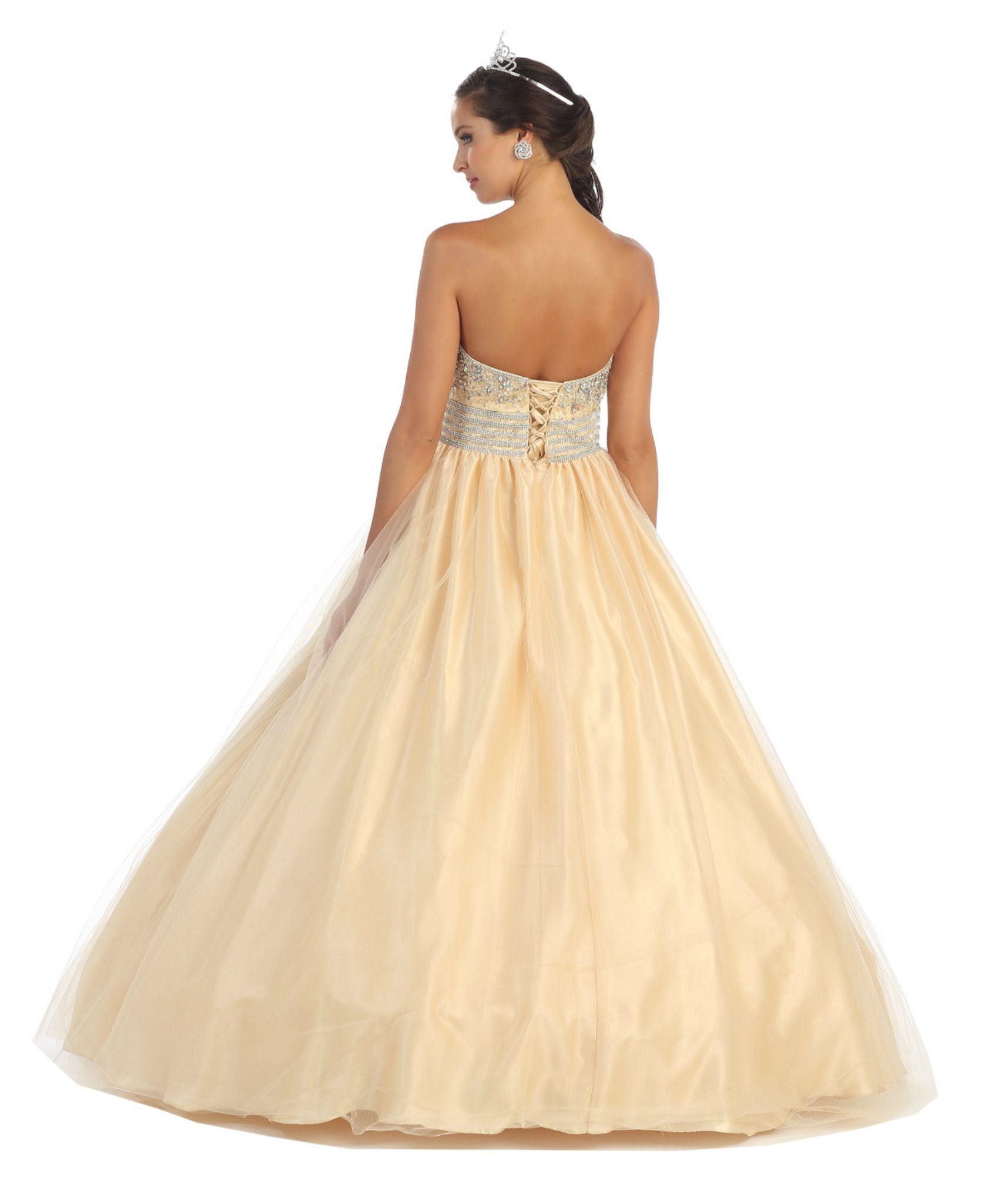Quinceanera Long Quinceanera Formal Prom Dress - The Dress Outlet May Queen
