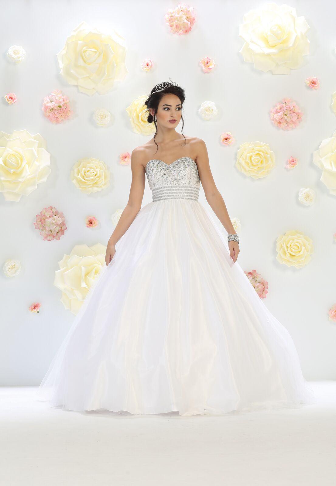 Quinceanera Long Quinceanera Formal Prom Dress - The Dress Outlet May Queen